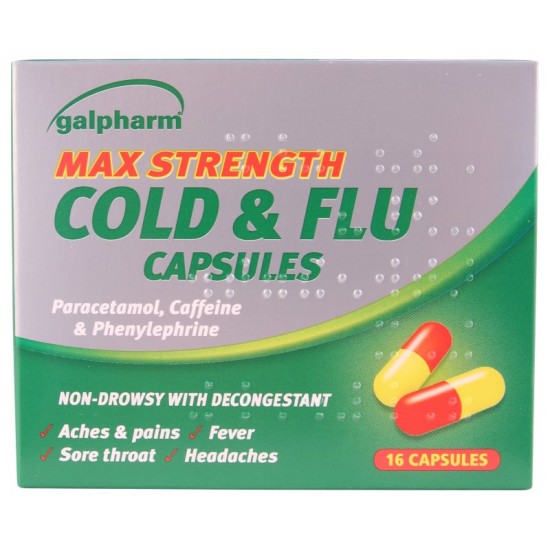 Galpharm Max Strength Cold & Flu Capsules 16's