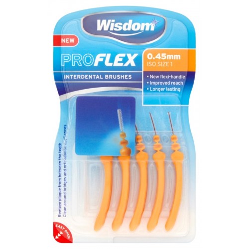 Wisdom Interdental Brushes 10's 0.45mm Orange