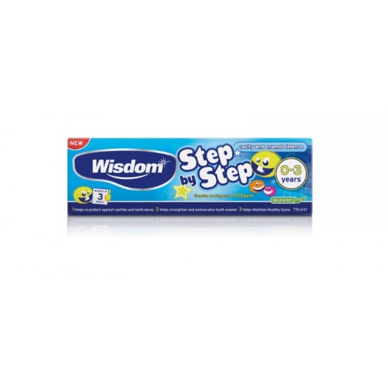 Wisdom Step by Step Toothpaste 75ml Mild Mint 0-3 Years