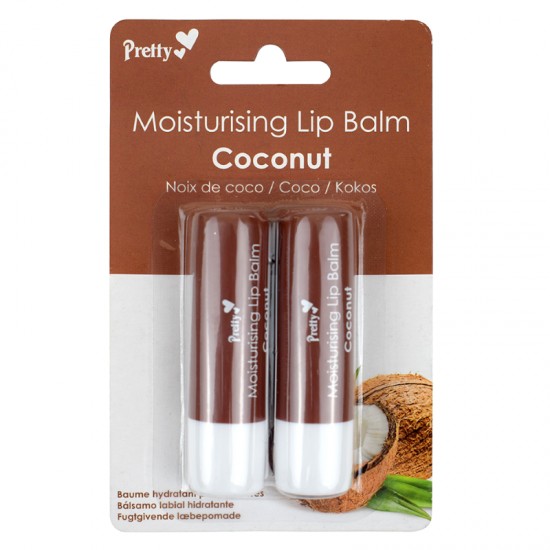 **Pretty Moisturising Lip Balm 2pk Coconut