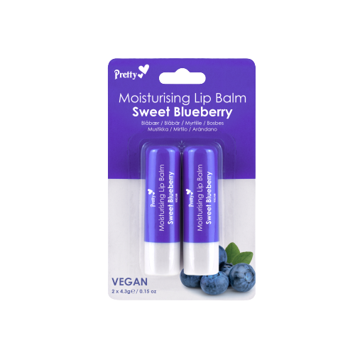 Pretty Moisturising Lip Balm 2pk Sweet Blueberry