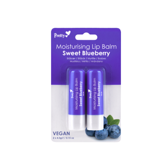 Pretty Moisturising Lip Balm 2pk Sweet Blueberry