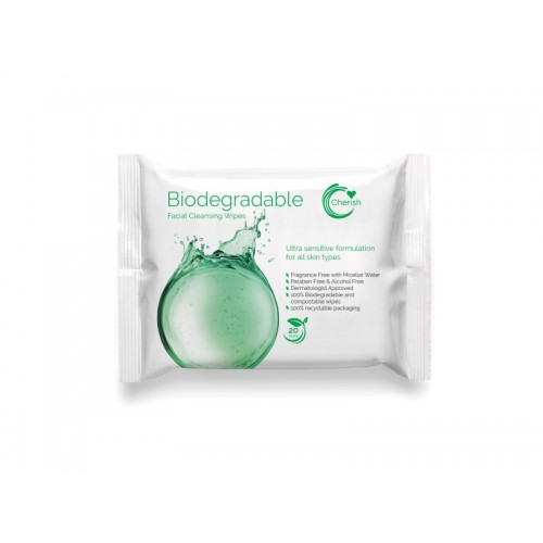 Cherish Facial Cleansing Wipes 25's Micellar Water Biodegradable 