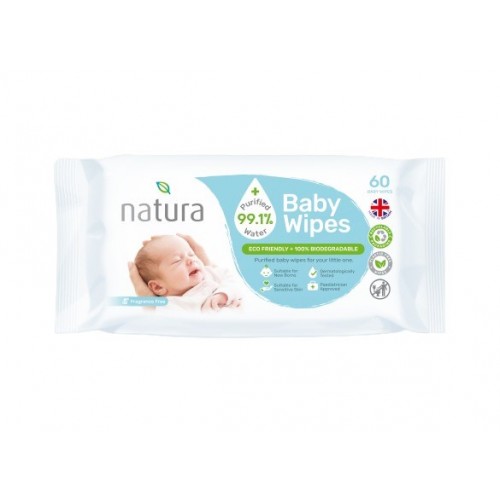Natura Water Baby Wipes 60's