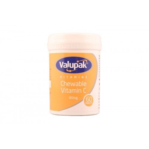Valupak Vitamins Chewable Vitamin C 80mg Tablets 60's