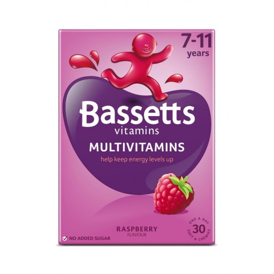 Bassetts Vitamins 30's - 7-11 Years Multivitamins Raspberry