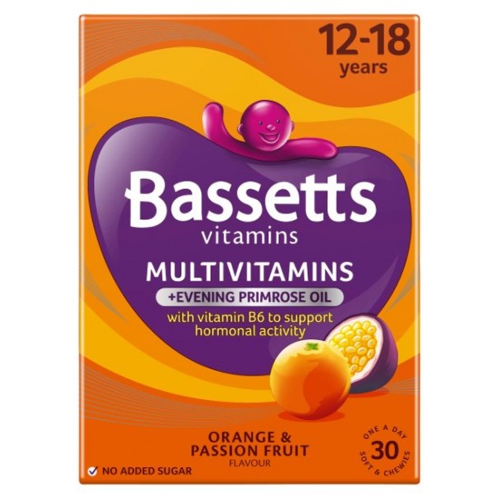 Bassetts Vitamins 30's - 12-18 Years Multivitamins +  EPO Orange & Passion Fruit
