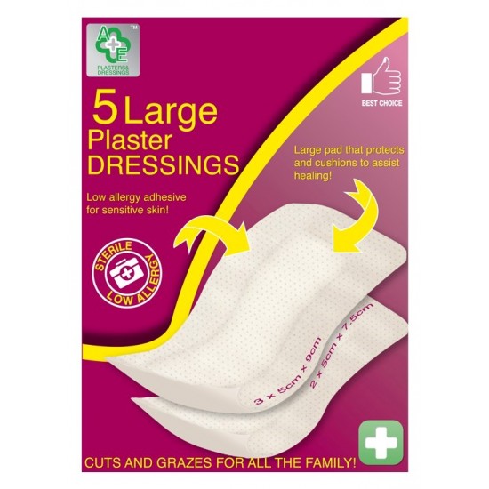 A&E Larger Plaster Dressings 5's