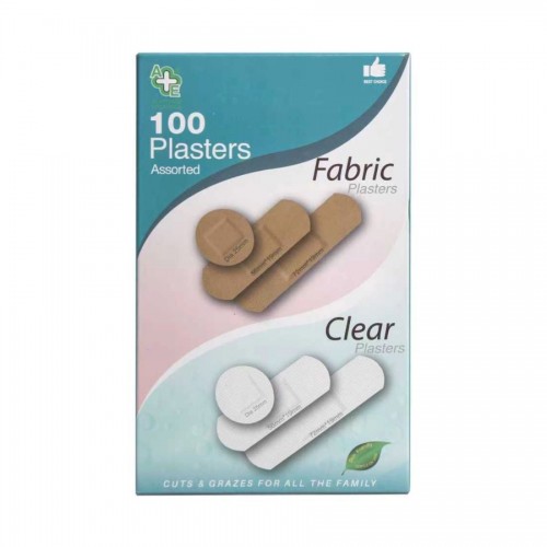 A&E Assorted Plasters 100's Fabric & Clear (AE7)