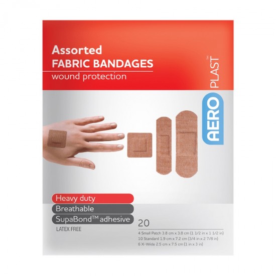AeroPlast Fabric Bandages 20's Assorted