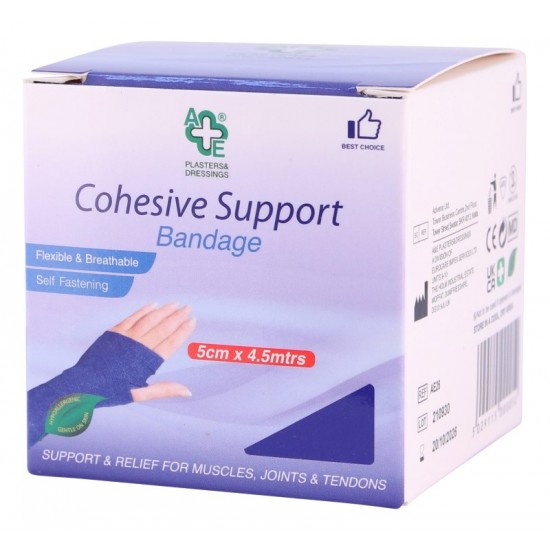 A&E Cohesive Bandage Blue 5cm x 4.5mtr