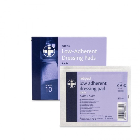 ReliPad Low Adherent Dressing Pads 7.5x7.5cm 10's