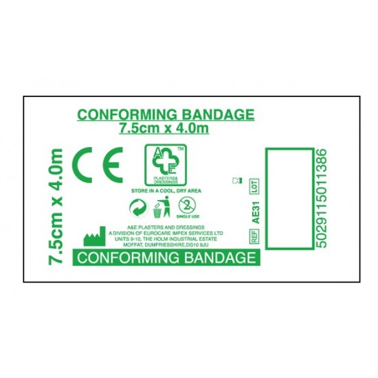 A&E Conforming Bandage 7.5cm x 4mtr