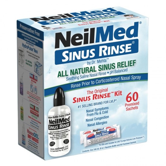 Neilmed Sinus Rinse 240ml Bottle + 60 Sachets