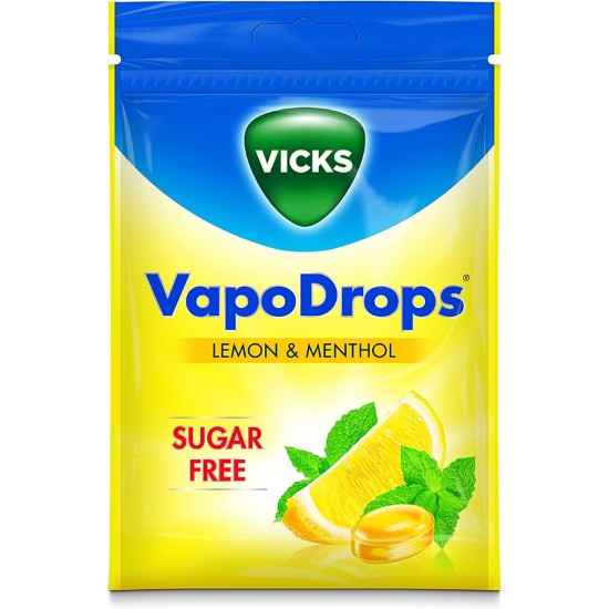 Vicks Sugar Free VapoDrops Lozenges 72g Lemon + Menthol