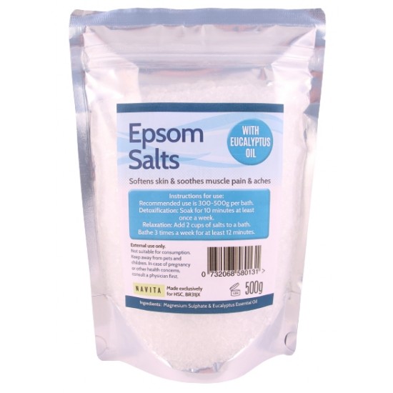 Navita Epsom Salts 500g with Eucalyptus Oil 