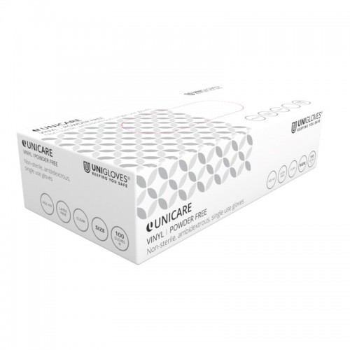 Unicare Vinyl Powder Free Gloves 100's