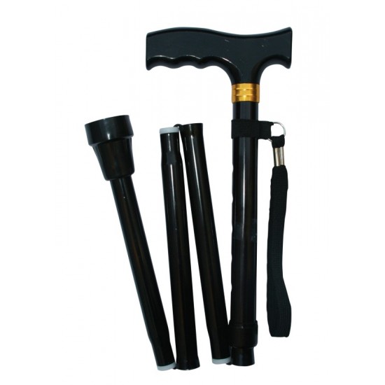 Folding Walking Stick Black