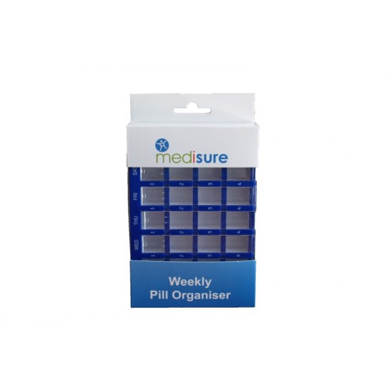 Medisure Weekly Pill Organiser (28 Compartment Slide Cover)