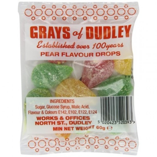 Grays Pear Flavoured Drops 60g