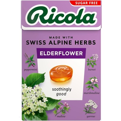 Ricola Sugar Free Herbal Sweets 45g Elderflower (box)