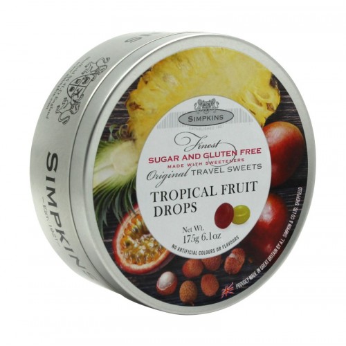 Simpkins Travel Sweets 150g Tropical Fruit Drops SUGAR FREE