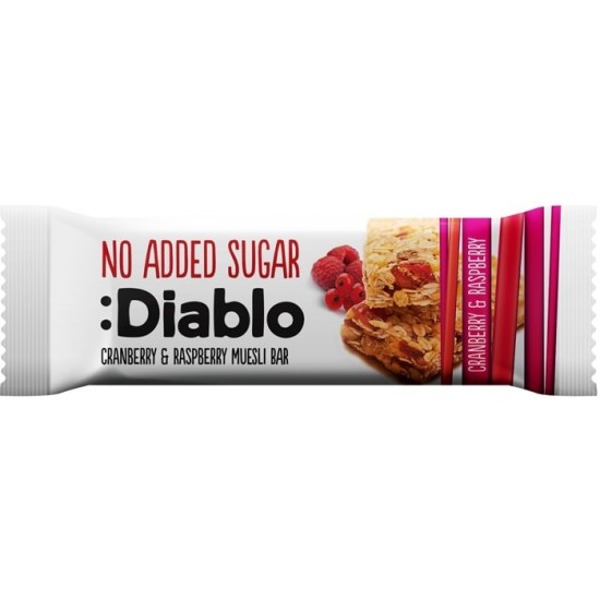 Diablo No Added Sugar Muesli Bar 30g Cranberry &  Raspberry