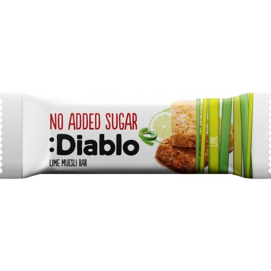 Diablo No Added Sugar Muesli Bar 30g Lime