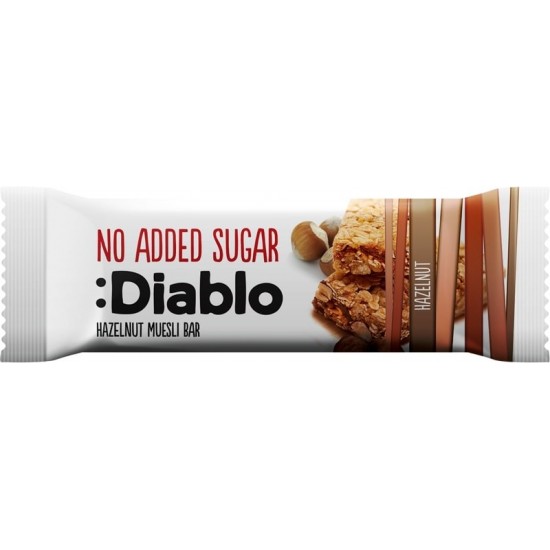 Diablo No Added Sugar Muesli Bar 30g Hazelnut