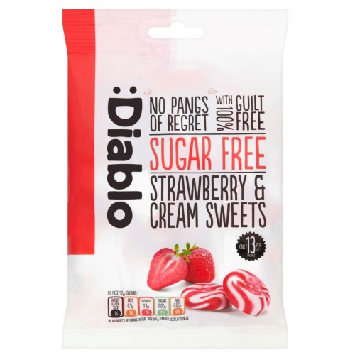 Diablo Sugar Free Sweets 75g Strawberry & Cream