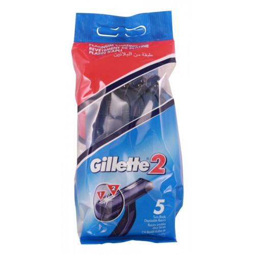Gillette 2 Disposable Razors 5's - Bag