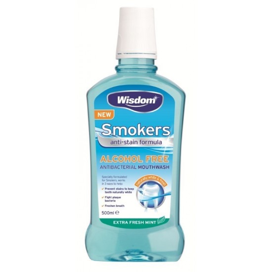 Wisdom Smokers Alcohol Free Anti-Bac Mouthwash 500ml 