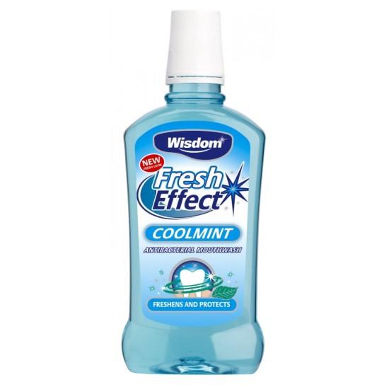 Wisdom Fresh Effect Anti-Bac Mouthwash 500ml Coolmint