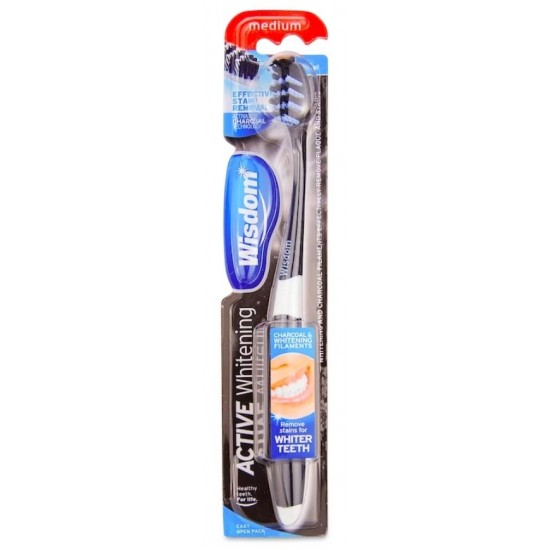 Wisdom Active Whitening Charcoal Toothbrush Medium