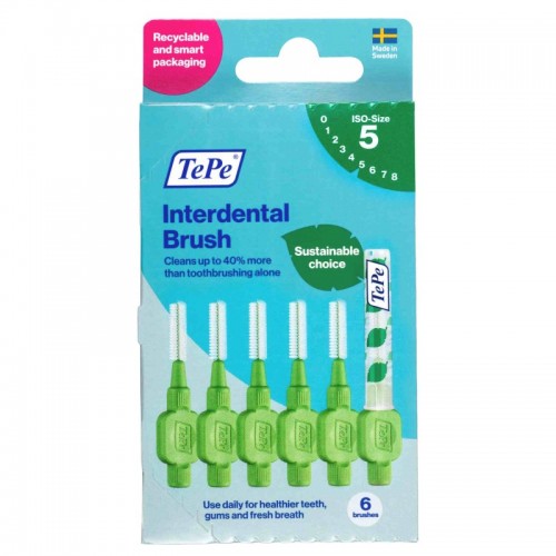 TePe Interdental Brushes Green 0.8mm(5)  6's