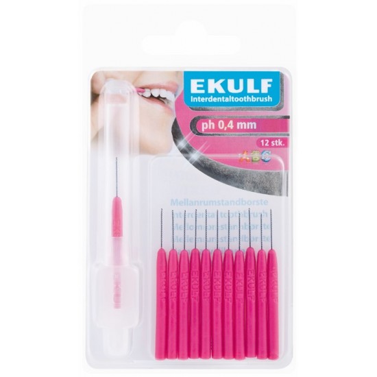 Ekulf Interdental Toothbrushes 0.4mm Purple 12's