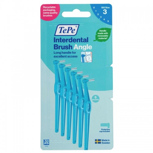 TePe ANGLE Interdental Brushes 6's 0.6mm(3) Blue