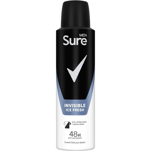 Sure Anti-Perspirant 150ml Mens Invisible Ice