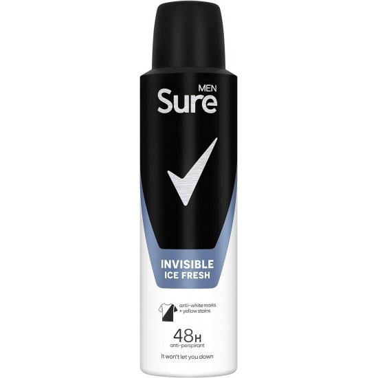 Sure Anti-Perspirant 150ml Mens Invisible Ice