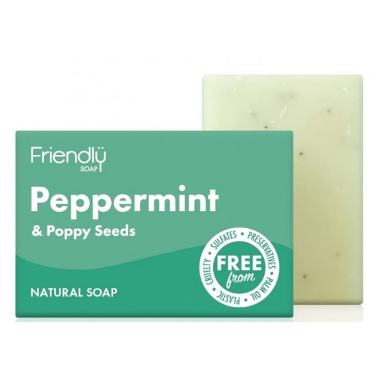 Friendly Bar Soap 95g Peppermint & Poppy Seeds