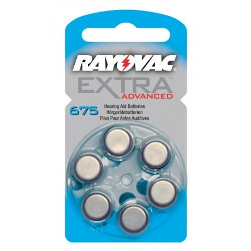Rayovac Extra Advanced Hearing Aid Batteries 6's 675