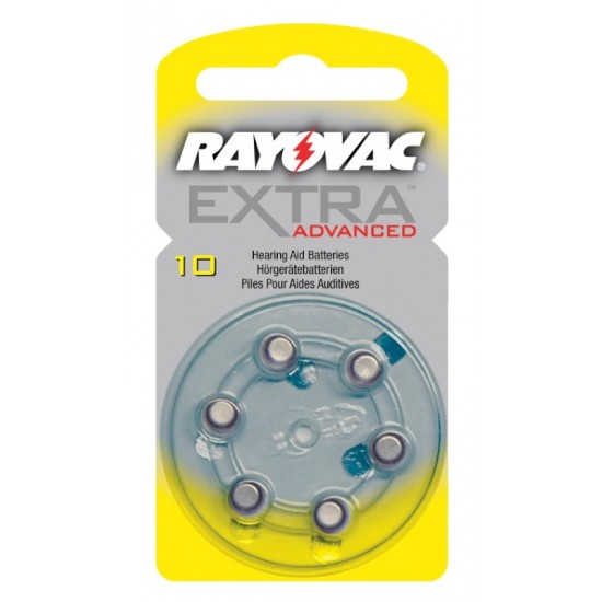 Rayovac Extra Hearing Aid Batteries 6's 10