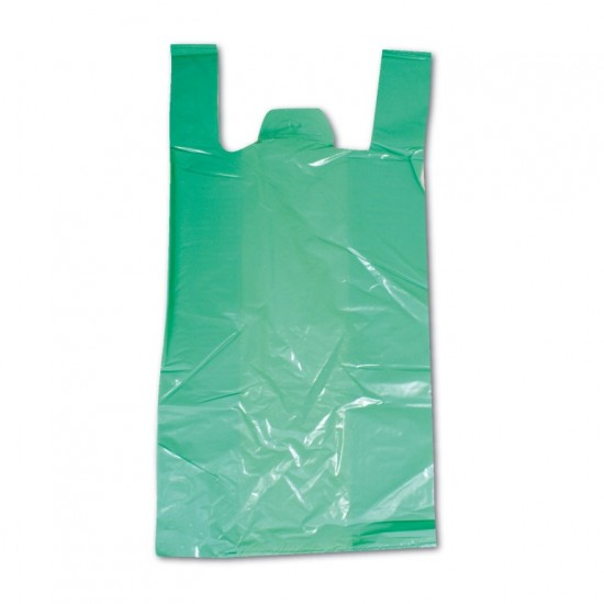 Vest Carrier Bags Large Green 