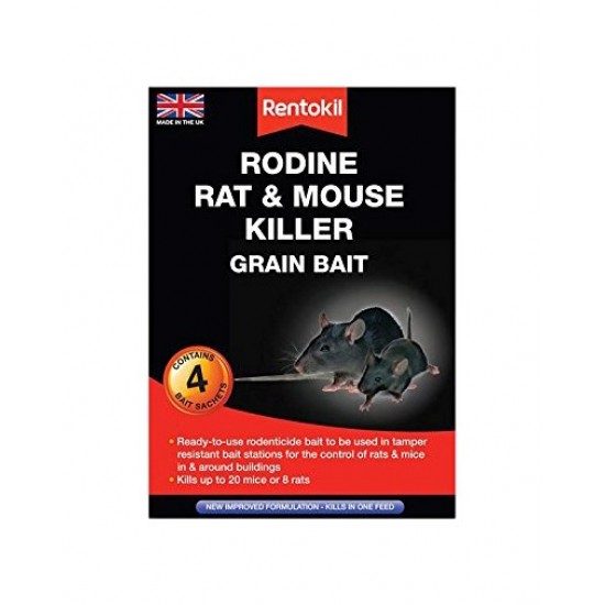 Rentokil Rodine Rat & Mouse Killer Sachet 4's 