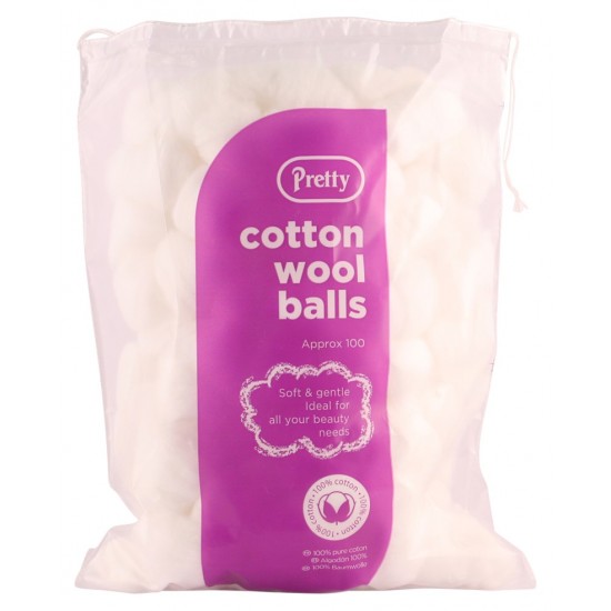 Pretty Cotton Wool Balls White 100's