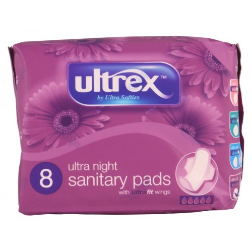 Ultrex Sanitary Pads Ultra Night 8's