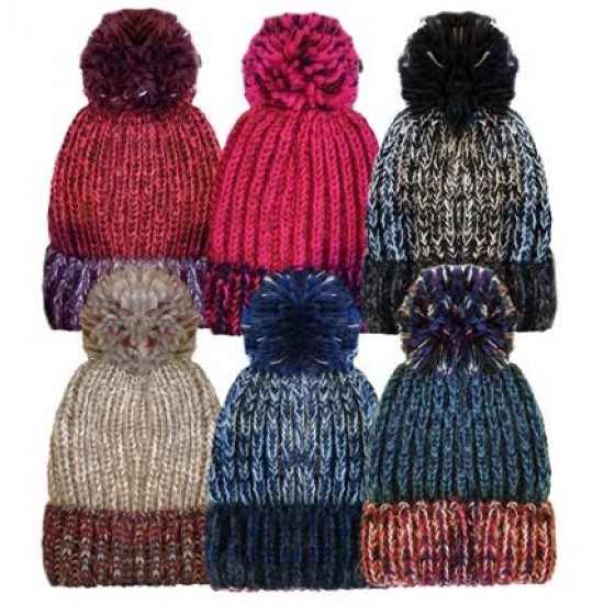 Ladies Bobble Hats Assorted 