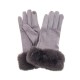 Ladies Suede Effect Gloves Assorted with Faux Fur Trim