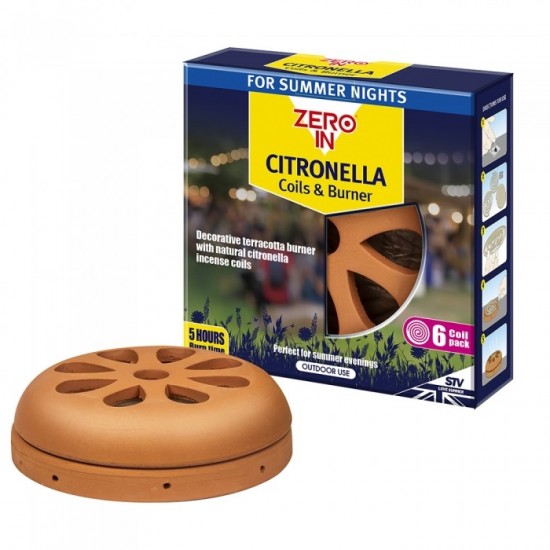 Zero In Citronella Coils & Burner