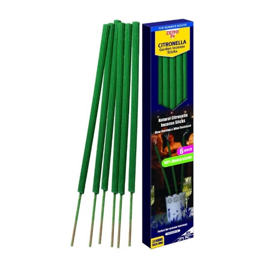 Zero In Citronella Garden Incense Sticks 6's